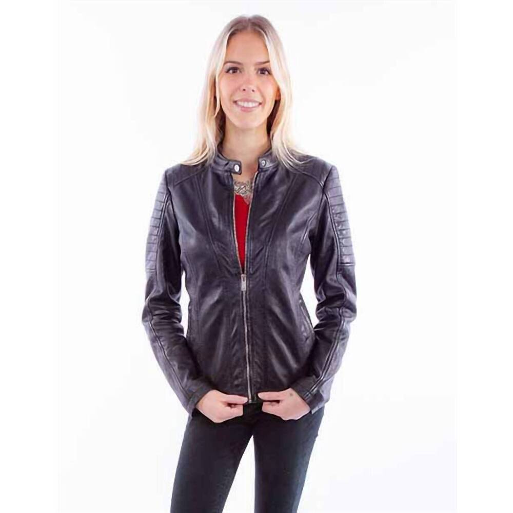 NEW SCULLY lamb leather jacket in black